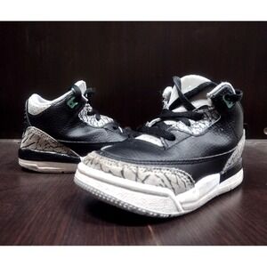 Nike Air Jordan 3 Retro Green Glow Black Wolf Grey DM0968031 Toddler Sneakers 8C